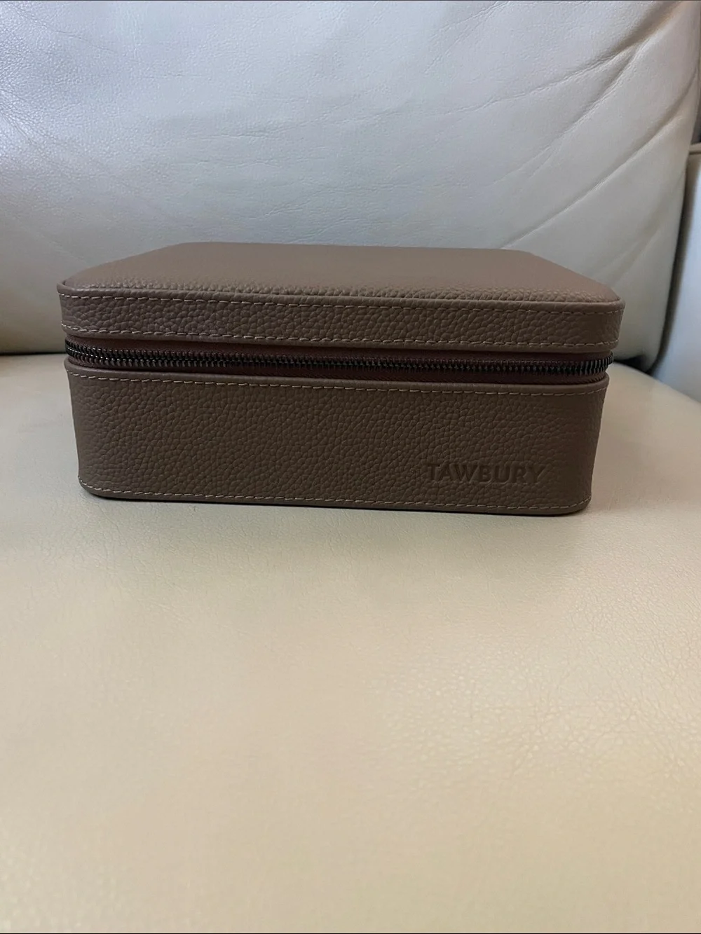 Tawbury Brown Pebbled Leather Travel Watch Case